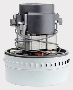 Moteur normalisé pour aspirateur avec rotor, stator et balais visibles